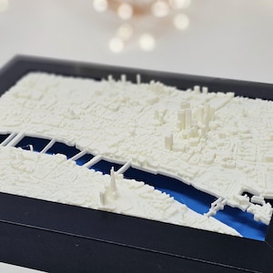 Carte de Londres imprimée en 3D - éléments architecturaux - design moderne et élégant - décoration d'intérieur - art déco