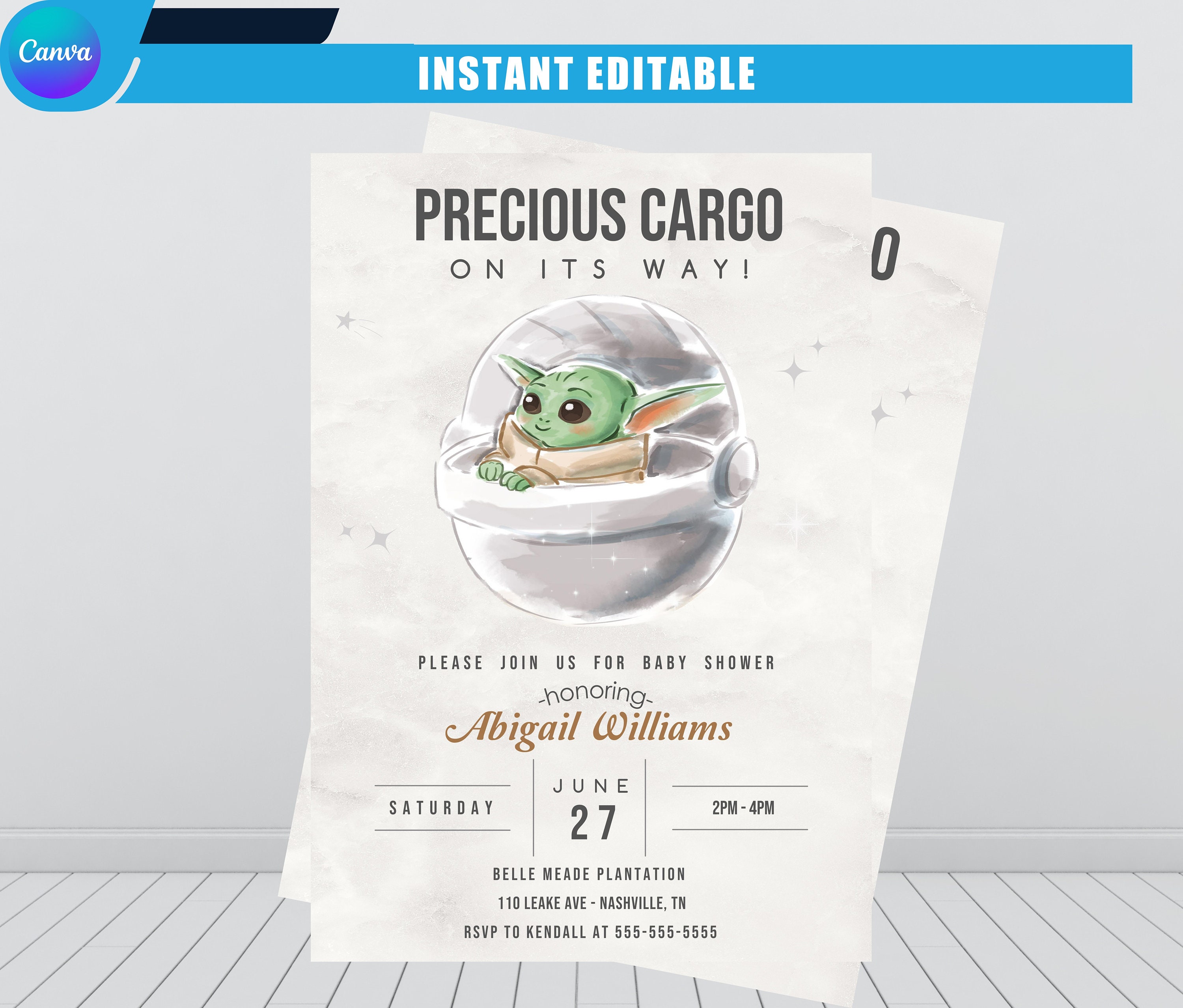 Baby Yoda Baby Shower Invitation Etsy