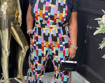 African Ankara dungarees /  overalls