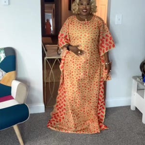 African luxury lace Dress  | boubou kaftan | Free Size Maxi Gown for Women | Nigerian Traditional Outfit