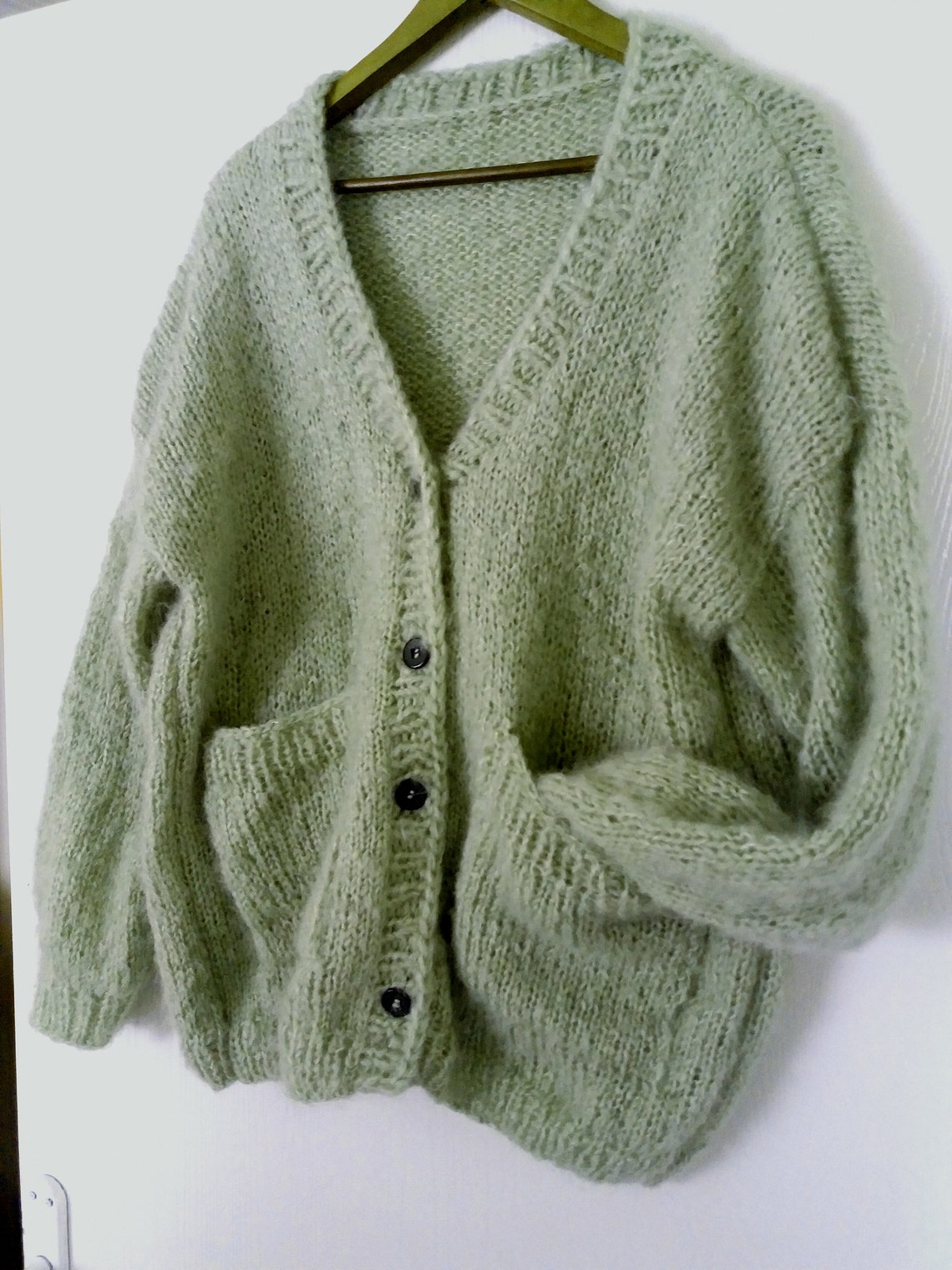 Kurt Cobain MTV Mohair Grunge Green Cardigan Hand Knit - Etsy
