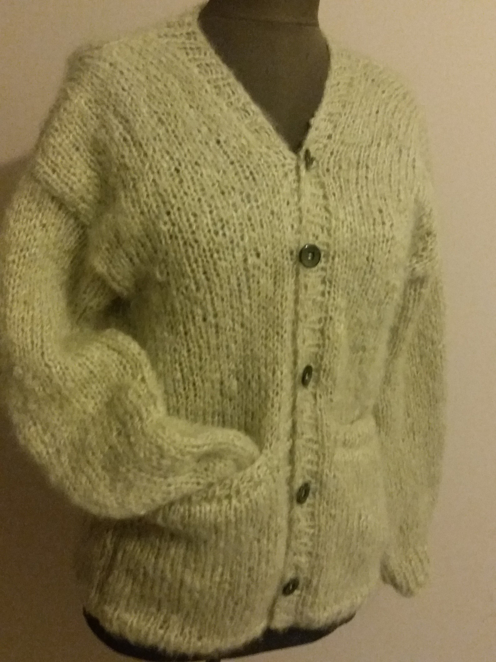 Kurt Cobain MTV Mohair Grunge Green Cardigan , Hand Knit Crochet ...