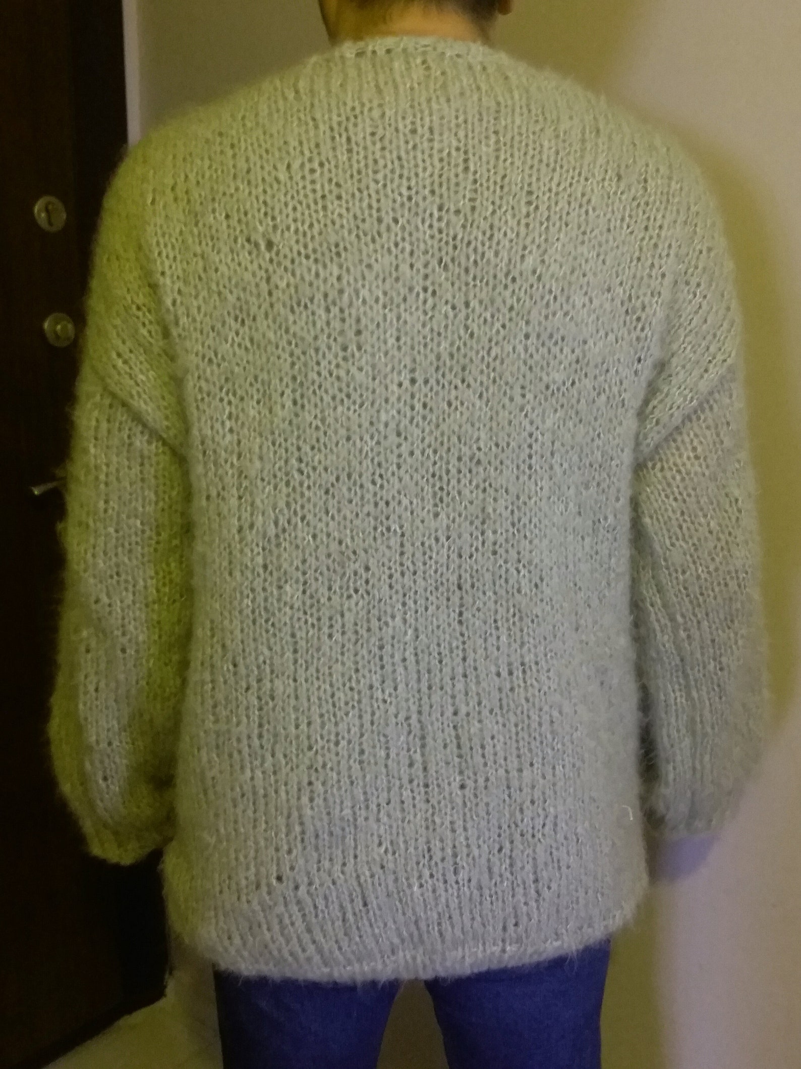Kurt Cobain MTV Mohair Grunge Green Cardigan , Hand Knit Crochet ...