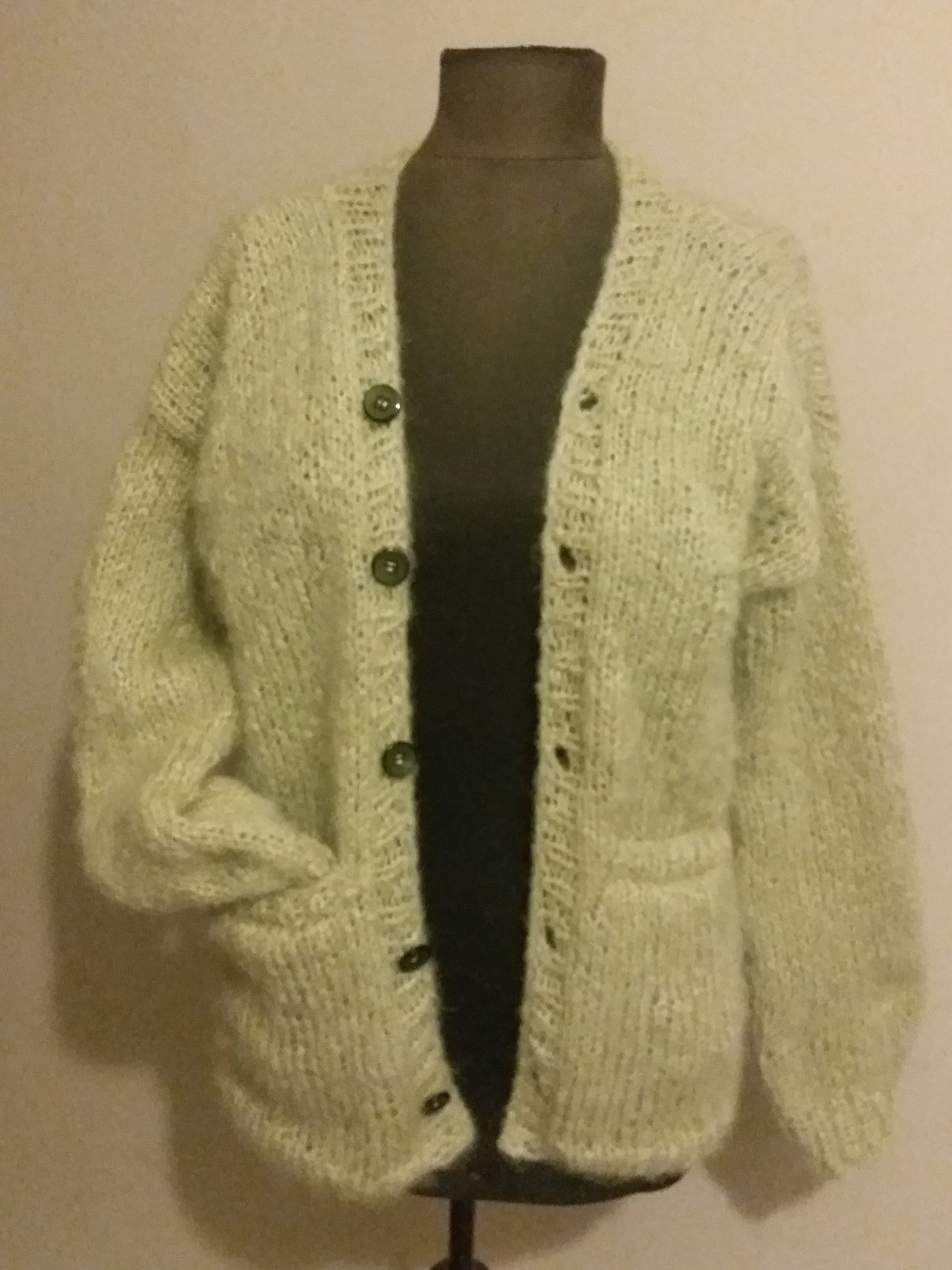 Kurt Cobain MTV Mohair Grunge Green Cardigan , Hand Knit Crochet ...