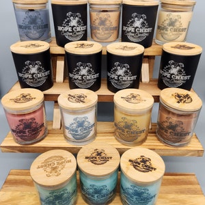 Handcrafted wood wick candles