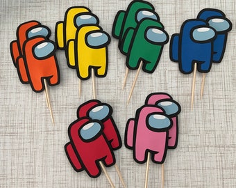 Among us cupcake topper