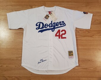 Throwback 50'S Jackie Robinson #42 Brooklyn Type Baseball Jersey Blue  Stitched