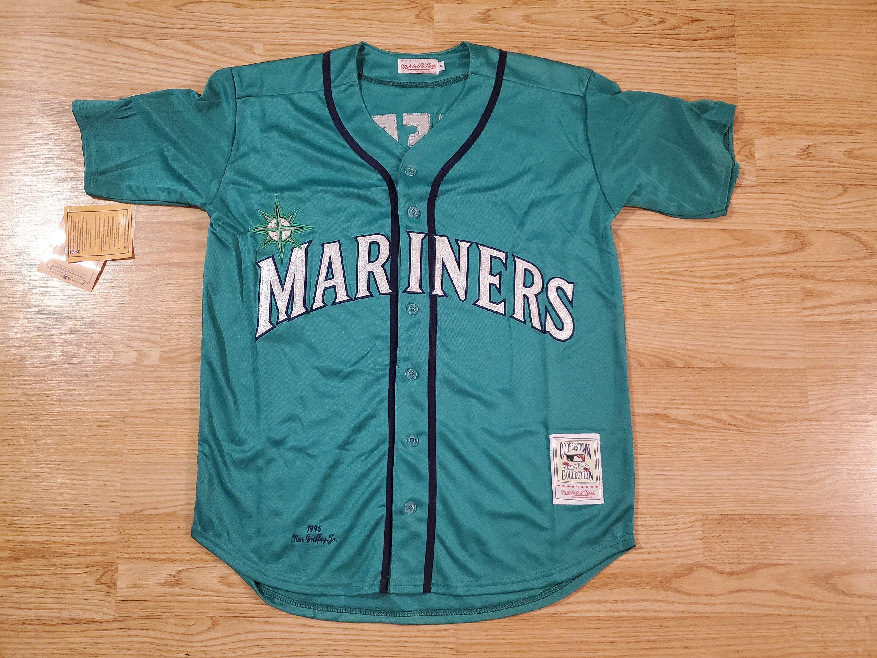  Ken Griffey Jr. Seattle Mariners Authentic BP Jersey (as1,  Alpha, s, Regular, Regular, Small (36)) Navy : Sports & Outdoors