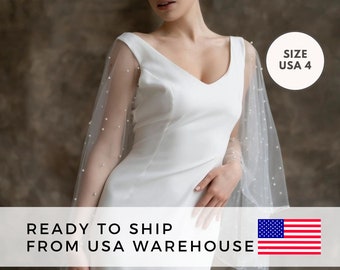 Ready To Ship! Size USA 4, Ivory Sheath Wedding Dress Sara