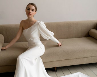 One Shoulder Wedding Dress Madeira