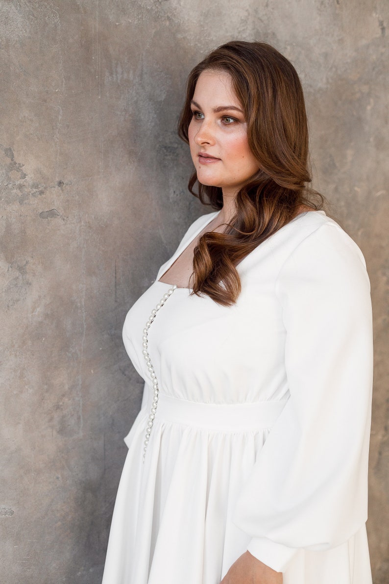 Plus Size Crepe Wedding Dress Emma image 4