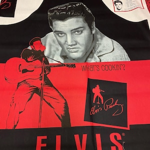 Elvis Presley apron panel with instructions to make apron