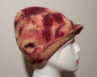 Vilten hoed, cloche-hoed, natte vilten hoed, vilten hoed Cloche, wollen hoed, dames cloche hoed, vilten wollen hoed, vintage vilten hoed, handgemaakte vilten hoed, hoed