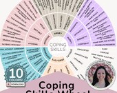 Coping Skills Wheel: Coping Strategies Printable Poster and Tool for Anxiety, Anger, Sadness (Digital Download)