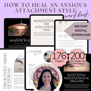 Anxious Attachment Healing Journal | Shadow Work Prompts, Inner Child, Thought Reframes | Therapist-Created Guided Workbook DIGITAL DOWNLOAD