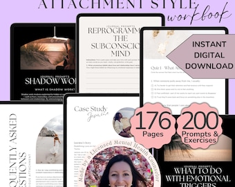 Anxious Attachment Healing Journal | Shadow Work Prompts, Inner Child, Thought Reframes | Therapist-Created Guided Workbook DIGITAL DOWNLOAD