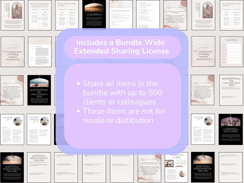 Trauma-informed therapy printables including feelings wheel, emotions cards, coping skills wheel, and attachment healing exercises.