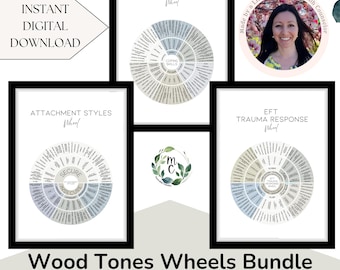 Therapy Wheel Bundle | Coping Skills, Feelings & Trauma Response Posters | Therapist Aids, Psychology Tools, SEL Classroom Decor, DIGITAL