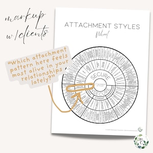 markup the attachment styles wheel with clients for extra help in the therapy session