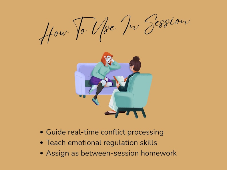 Conflict resolution chart for counselors working on emotional regulation and relationships