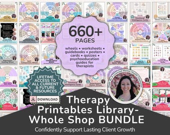 Mental Health Worksheets Whole Shop Printable Bundle | Therapy Tools for Anxiety, Attachment & Relationships