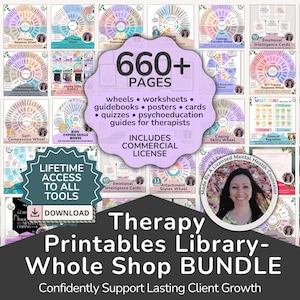 Mental Health Worksheets Whole Shop Printable Bundle | Therapy Tools for Anxiety, Attachment & Relationships