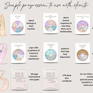 Attachment and trauma therapy toolkit designed to help clients build secure attachment and emotional regulation skills.