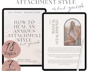 Anxious Attachment Healing Mini Guide | Shadow Work Prompts, Inner Child, Thought Reframes | Therapist-Created Guided Workbook DIGITAL