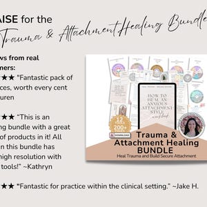 Attachment trauma workbook and printable therapy activities to help clients understand emotions and build healthier relationships.
