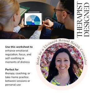 coping skills wheel, coping skills strategies, made by a licensed therapist