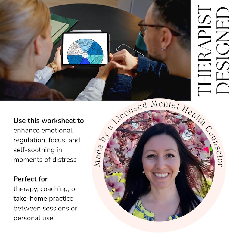 coping skills wheel, coping skills strategies, made by a licensed therapist