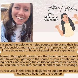 Trauma and attachment healing printable bundle with therapist worksheets, emotion cards, healing workbook, and coping strategies.