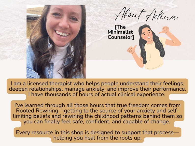 Trauma and attachment healing printable bundle with therapist worksheets, emotion cards, healing workbook, and coping strategies.