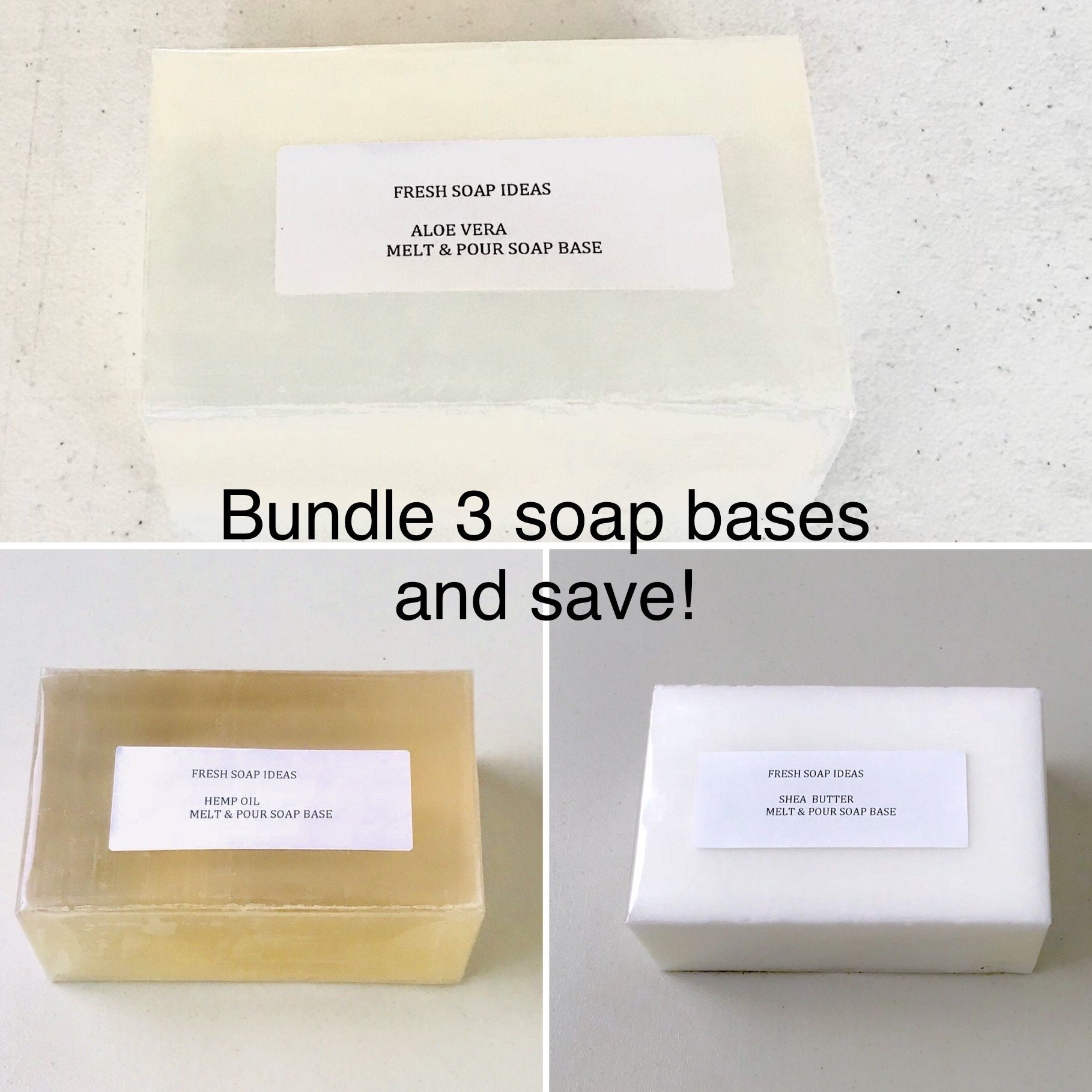 SHEA Butter Glycerin Melt & Pour SOAP BASE Detergent Free 
