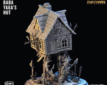 Baba Yagas Hut Miniature Wicked Witch | Tabletop Gaming DnD Miniature Dungeons and Dragons   DnD 5e Slavic Folklore