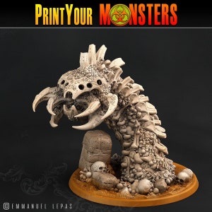 Bone Worm Miniatures | Print Your Monsters | Tabletop gaming | DnD Miniature | Dungeons and Dragons, dnd 5e dnd worm monster