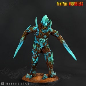 Giant Sapphire Guardian Miniatures | Gem Monster miniature | Tabletop gaming | DnD Miniature | Dungeons and Dragons,  dnd 5e rock miniature