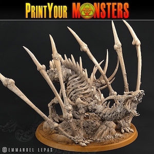 Screaming Bone Dragon Miniature | Print Your Monsters | Tabletop gaming | DnD Miniature | Dungeons and Dragons, DnD Dragon mini