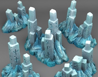 DnD Northern Ruins Miniatures Winter Wargaming Terrain | 28mm or 32mm scale gaming | Tabletop Scenery | Dungeons and Dragons, DnD terrain