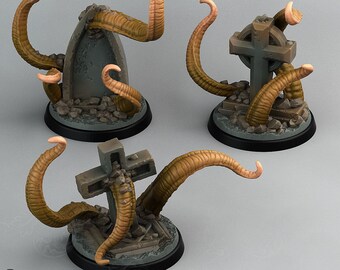 Graveyard Headstone Terrain Miniature DnD Halloween Miniature Graveyard Monster Tabletop gaming DnD Miniature | Dungeons and Dragons, DnD 5e