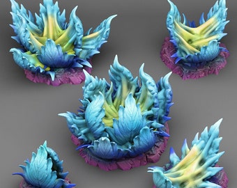 Alien Carnivorous Plants Miniatures Wargaming Terrain | 28mm or 32mm scale gaming | Tabletop Scenery | Dungeons and Dragons, DnD terrain