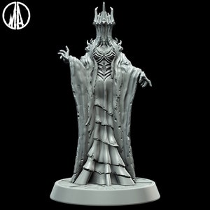Mad Queen Miniature | 3 Poses | Pose B | 28mm scale Tabletop gaming DnD Miniature Dungeons and Dragons, undead miniature  dnd 5e
