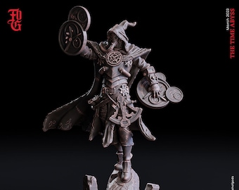 Master of Time miniature | 32mm Scale | DnD Miniature Dungeons and Dragons  DnD 5e class | school of time magic spellcaster mini