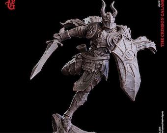 DnD Human Knight Miniature | 32mm Scale | DnD Miniature Dungeons and Dragons DnD 5e class Human Male Miniature Warrior Paladin Fighter