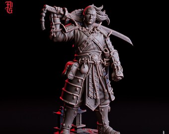 DnD Wandering Sword Miniature Human Traveler NPC | 32mm Scale 75mm Scale Bust | DnD Miniature Dungeons and Dragons DnD 5e class