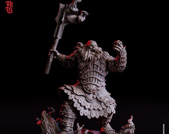 Fire Giant Miniature Large Monster Miniature for DnD 5e Giant Monstrosity | 75mm Base 32mm Scale | Dungeons and Dragons DnD Dungeon Master