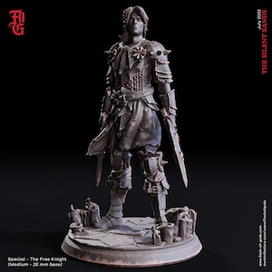 Free Knight Miniature DnD Desert Knight Sandborn | 32mm Scale DnD Miniature Dungeons and Dragons DnD 5e class male Desert Miniature Warrior