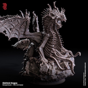 Eldritch Dragon Miniature Monster Miniature Large DnD Monster | 100mm Base 32mm Scale DnD Miniature Dungeons and Dragons DnD 5e