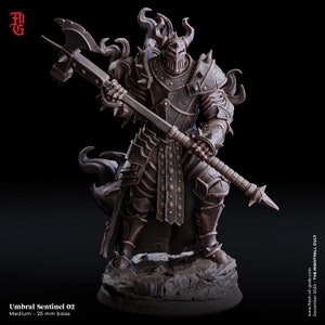 Knight Miniature Fighter Miniature Umbral Sentinel Armored Human Fighter | 32mm Scale | DnD Miniature Dungeons and Dragons DnD 5e class