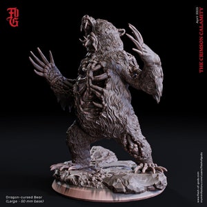 Bear Miniature Dragon Cursed Zombie Bear miniature | 50mm Base | DnD Miniature Dungeons and Dragons DnD 5e Dungeons & Dragons DnD Werebear